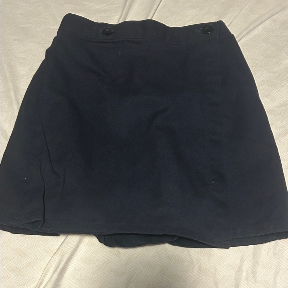 Navy Blue Uniform Skort with Button Details - 8